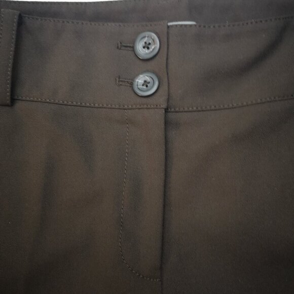 Ann Taylor Margo Ladies Size 12 Dark Brown Straight Legs Dress Pants - Picture 6 of 10